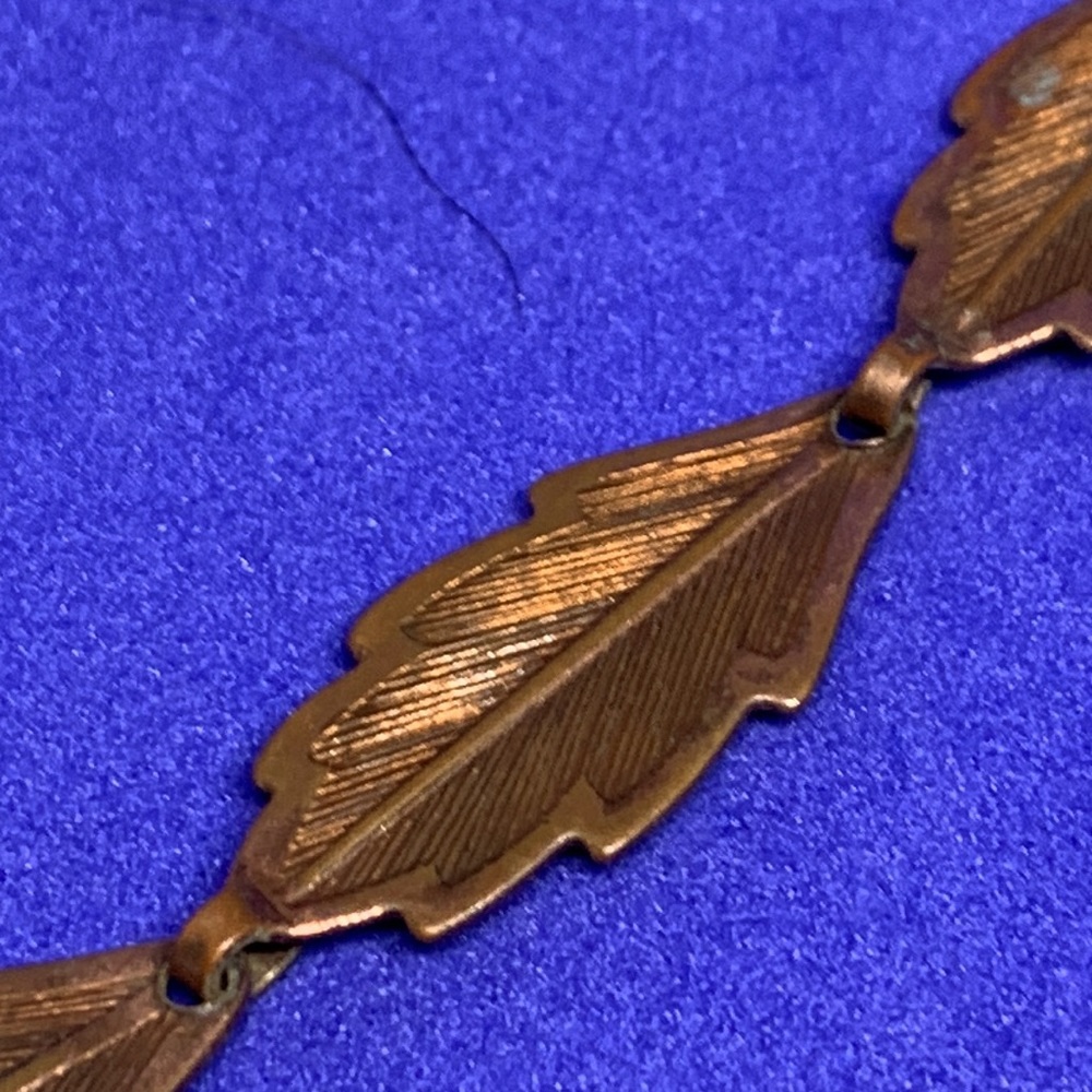 Unique Copper Leaf Cottagecore Bracelet Gem